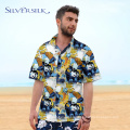 Custom Short Sleeve Casual Mens Blouse Printed Shirt